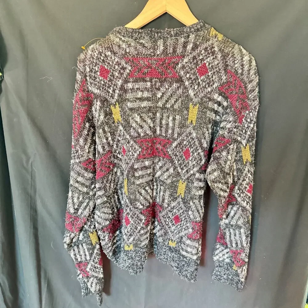 Vintage New Era Sweater Men's L Abstract Geometric 80s Cosby‎ Style Made in USA
